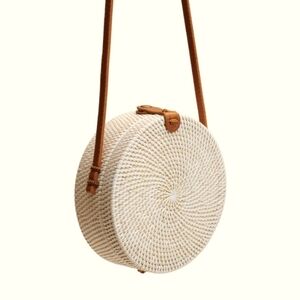 Nordstrom Tan Woven Crossbody Bag with Adjustable Strap. NWOT